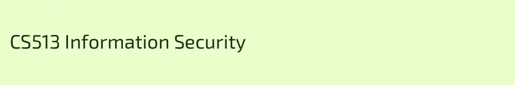 CS513 Information Security